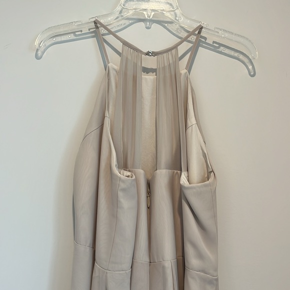 Azazie Cream Halter Dress Size 20 - Picture 4 of 7